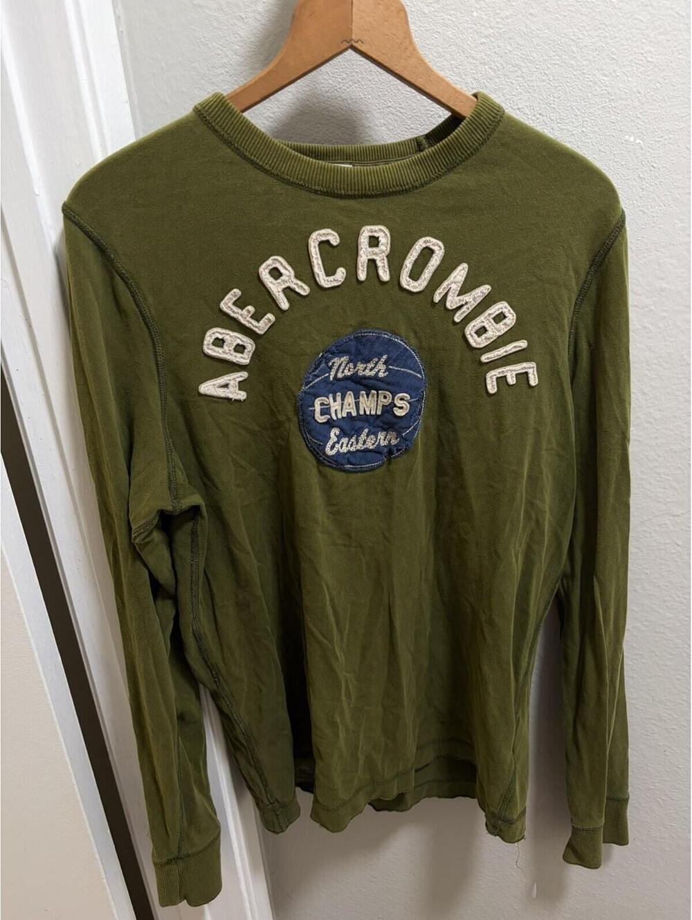 VTG Y2K Abercrombie And Fitch Spellout Long Sleeve Green L